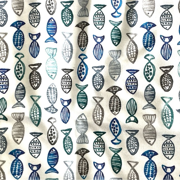 Umberto Carro Positano Shirt 50/20.5 Long Sleeve Button Up Fish Print Flip Cuff - Picture 5 of 8